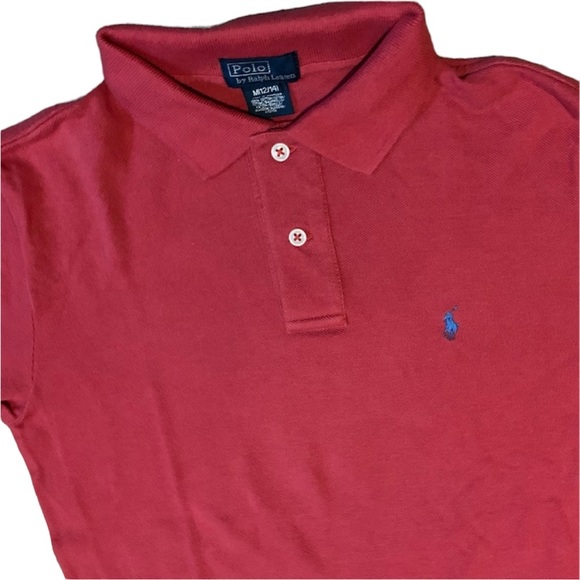 Polo Ralph Lauren boys long sleeved red polo shirt size 12/14 - Picture 2 of 2